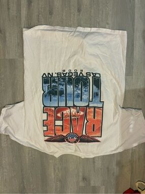 Hanes White Short Sleeve Race Tour Graphic Tee